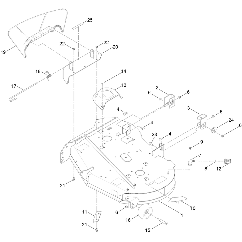 42 Inch Deck and Deflector Assembly