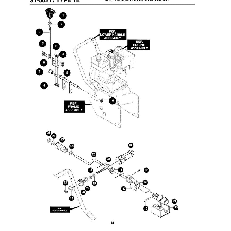 SHIFT YOKE, CHUTE CONTROL ASSEMBLY