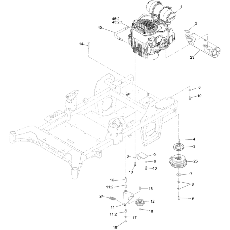 Engine Clutch and Muffler Assembly