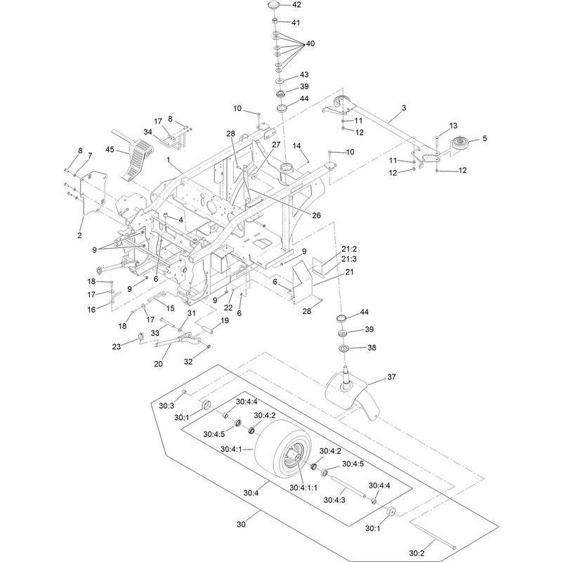 Caster Wheel and Frame Assembly