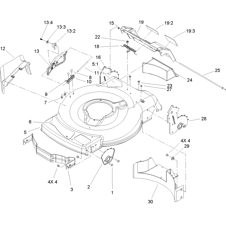 Deck Side Chute and Rear Door Assembly
