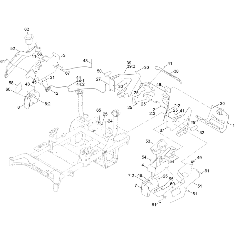 Throttle Choke Cables and Guard Assembly