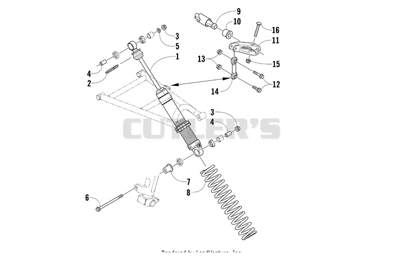 SHOCK ABSORBER AND SWAY BAR ASSEMBLY [91549]