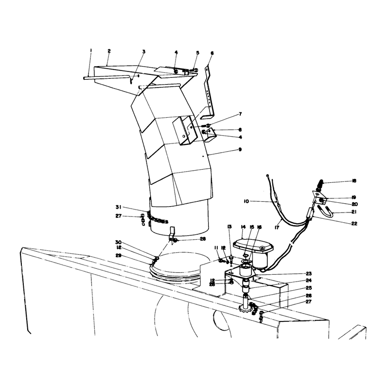 Chute and Electric Motor Assembly