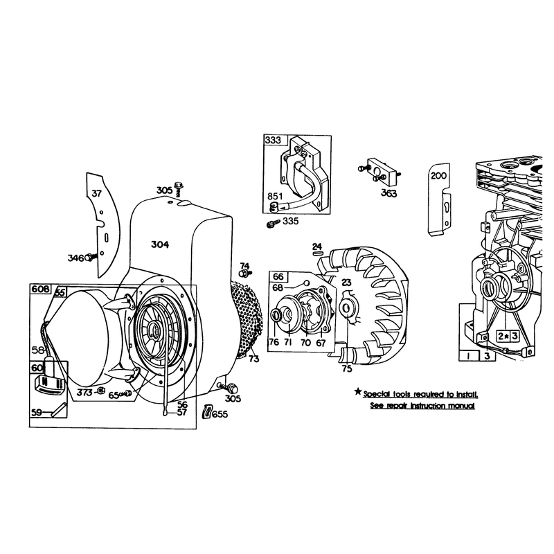 Engine Briggs and Stratton Model No 130202-1640-01 Continued
