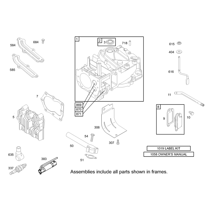 Cylinder Assembly Briggs and Stratton Model 12H802-1720-B1