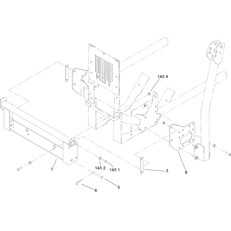 Z500 Gas Series  Bagger Mounting Frame Assembly