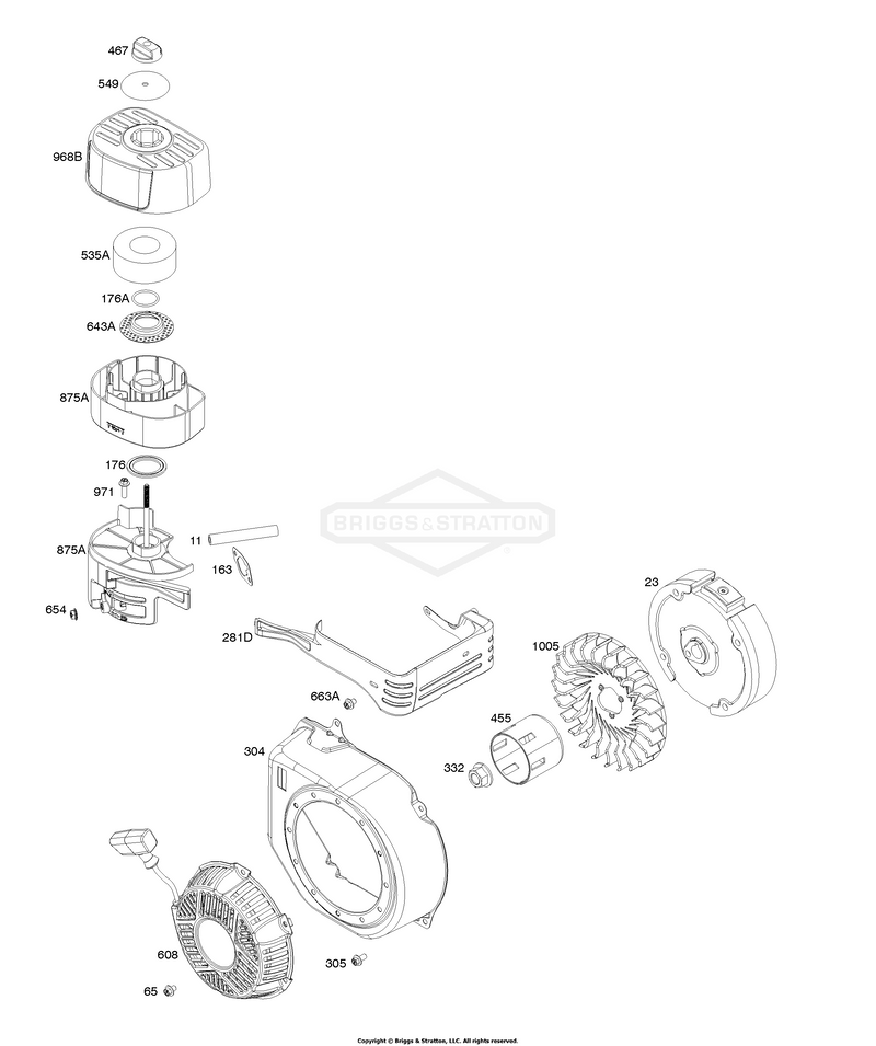 Air Cleaner, Blower Housing, Flywheel, Rewind Starter