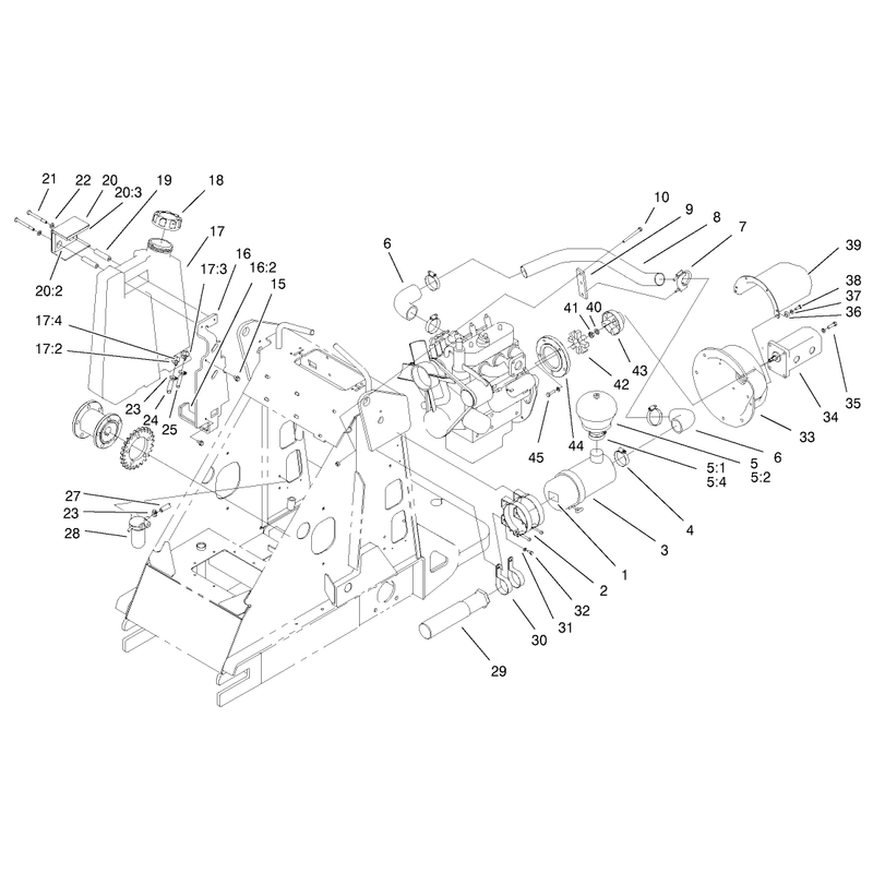 Fuel Tank and Engine Assembly