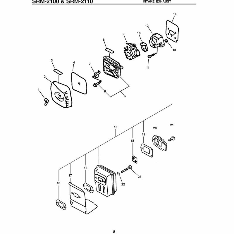 & Srm-2110 Intake, Exhaust