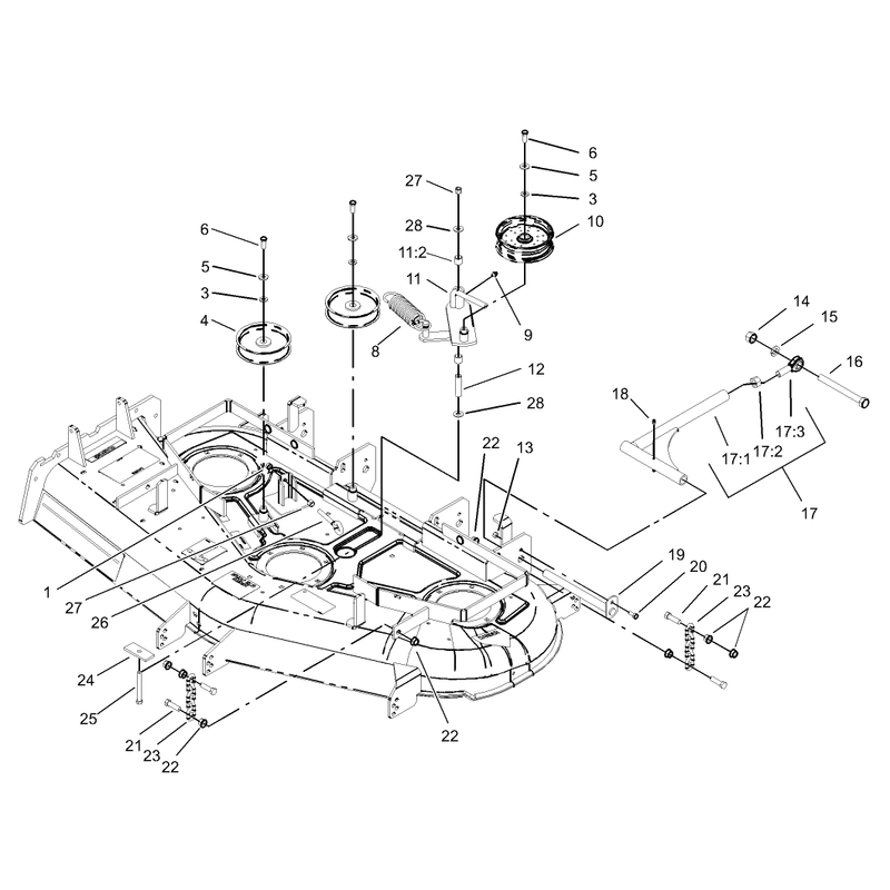 Idler PulleyLift Strut Chain Assembly