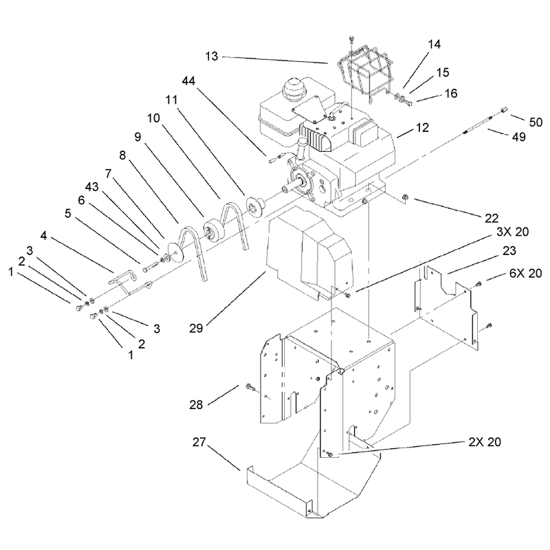 Engine and Frame Assembly