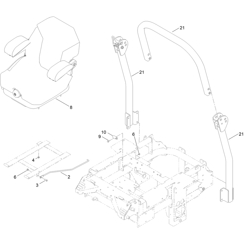 Seat and Roll Over Protection System Assembly