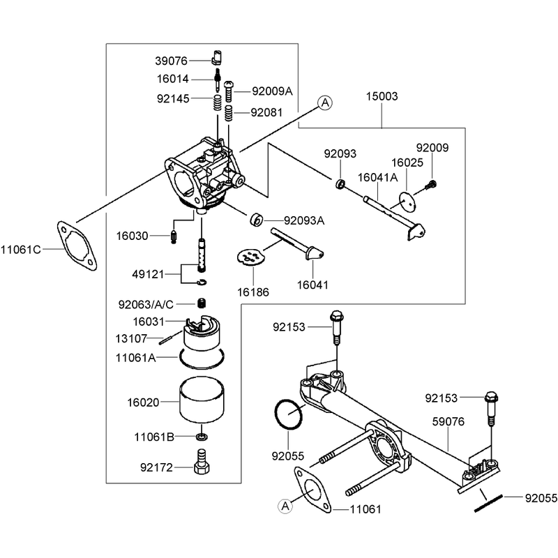 Carburetor Assembly  Kawasaki FH430V-CS25
