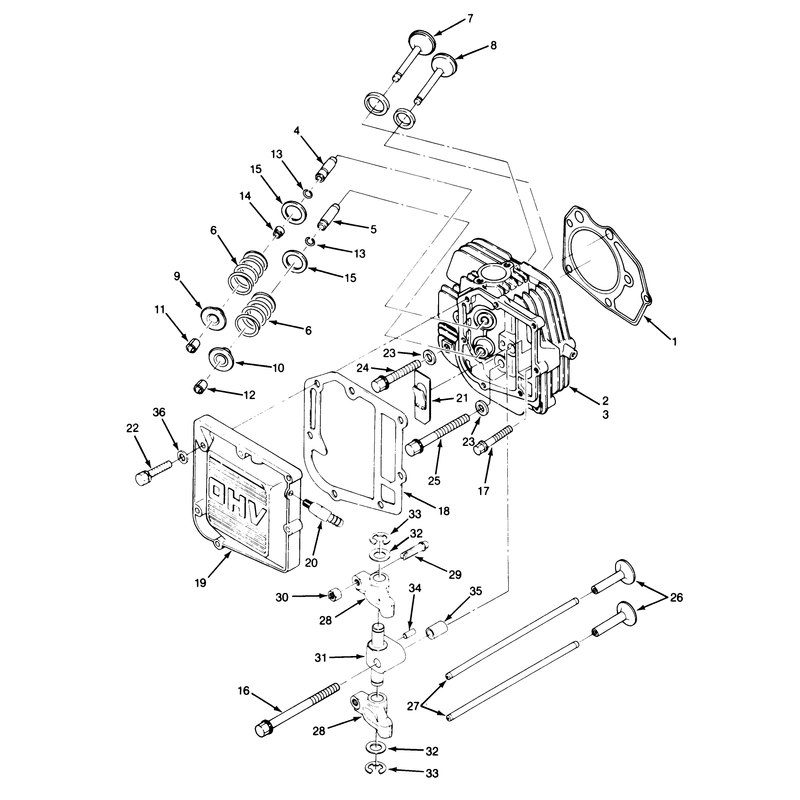 14hp Engine Cylinder Head and Valves Assembly