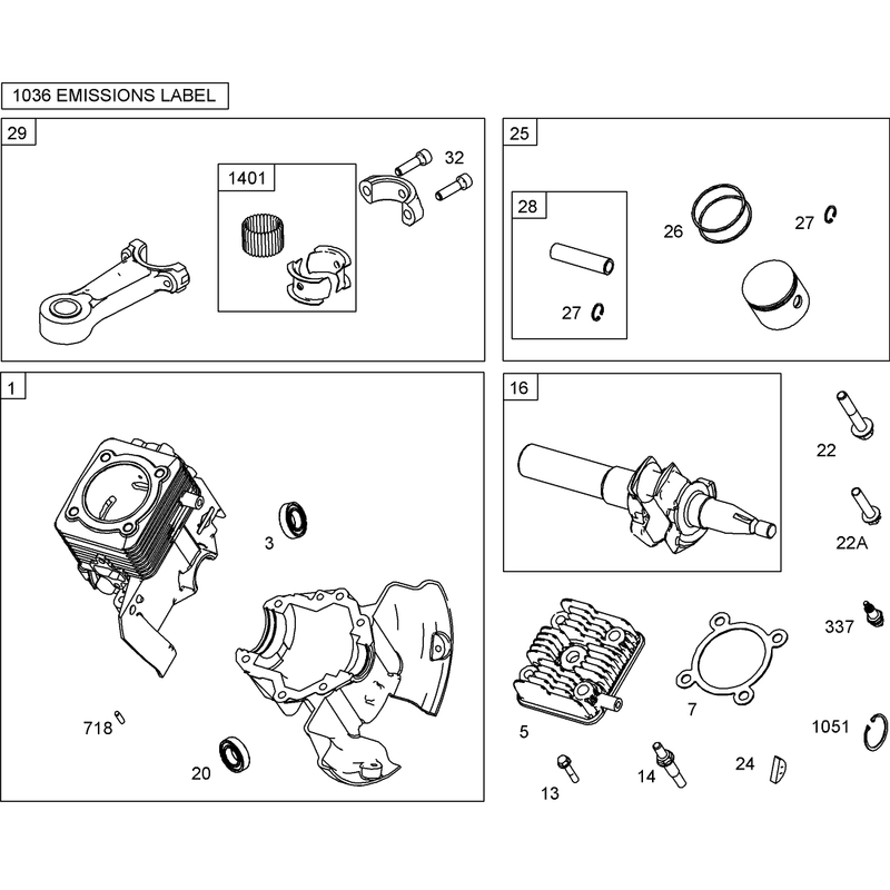 Cylinder, Piston and Connecting Rod Assembly  Briggs and Stratton 084133-0196-E8
