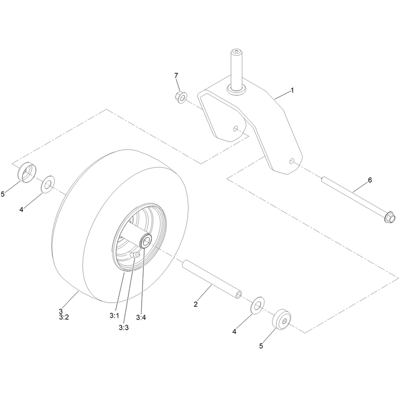 Fork and Caster Wheel Assembly