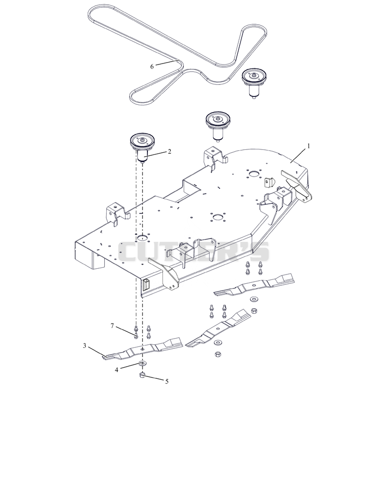 Deck, Belt, Blades and Spindles - 48"