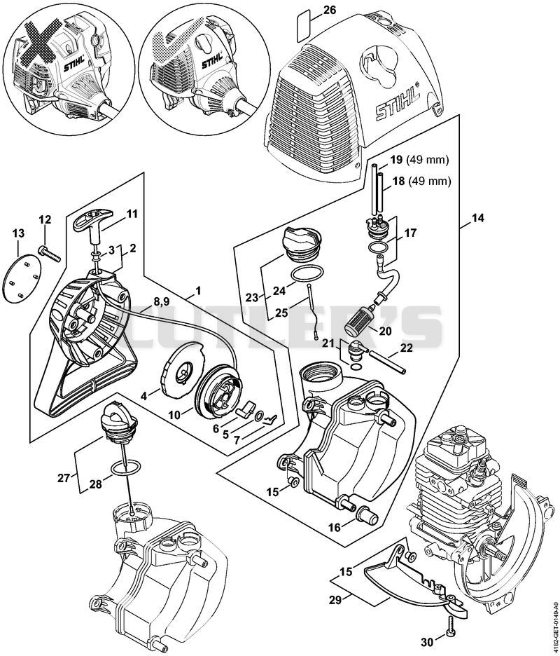 Rewind starter, Fuel tank ⇥ 5 08 571 577