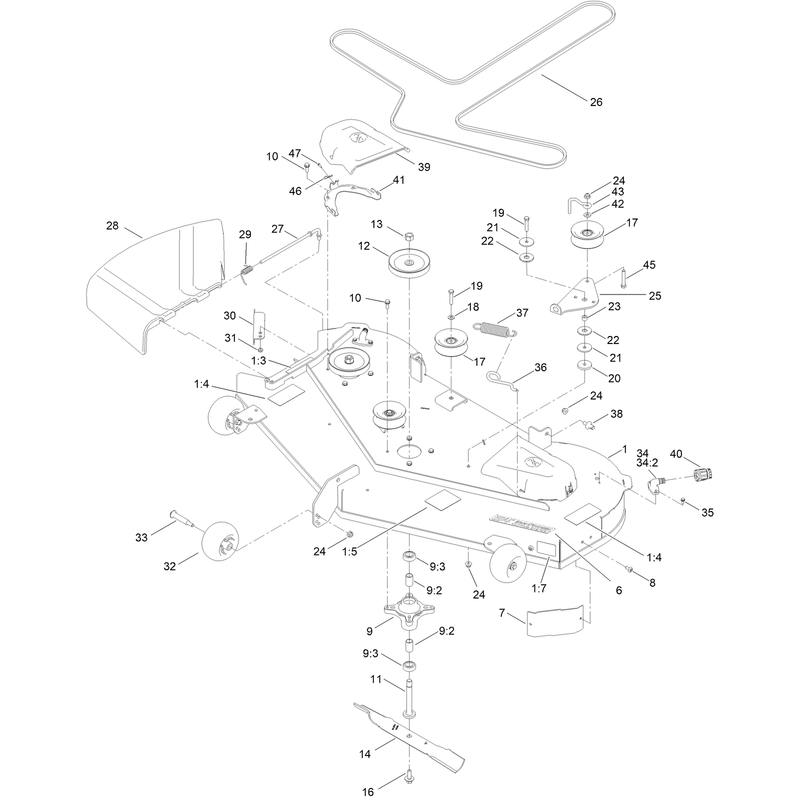 54in Deck and Decal Assembly