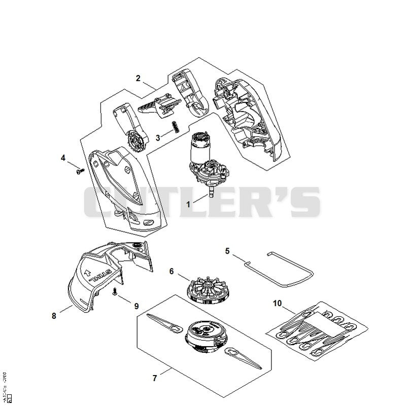 Electric motor, Cutting head