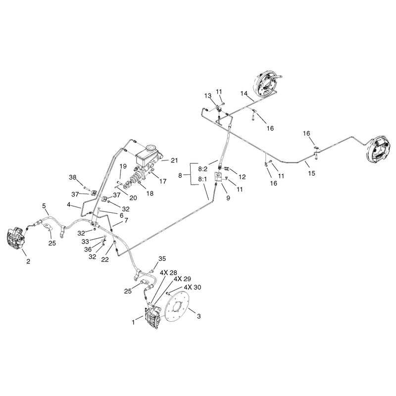 Brake and Master Cylinder Assembly