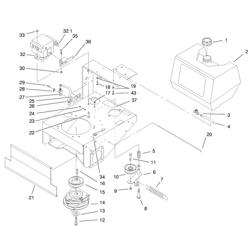 Fuel Tank Hydro Pump and PTO Assembly