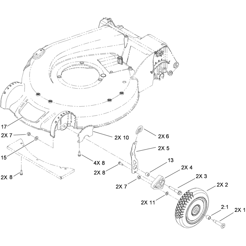 Front Wheel and Height of Cut Assembly