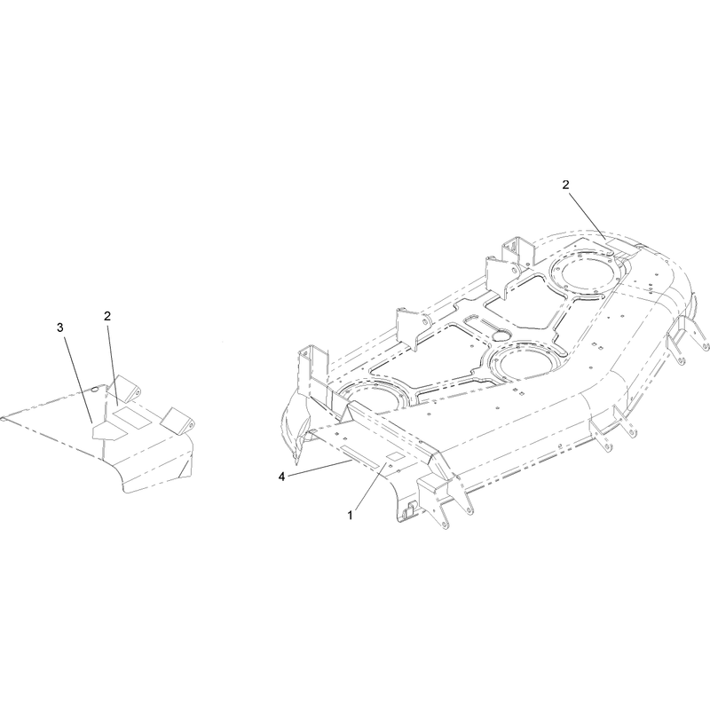 Roller and Baffle Decal Assembly 132cm Side Discharge Mower