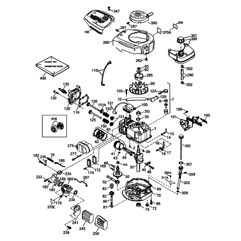 Engine Assembly Tecumseh Model No Lv195ea-362003b