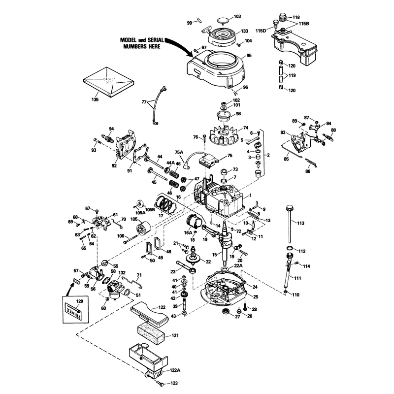 Engine Tecumseh Model No Tvs100-44021b