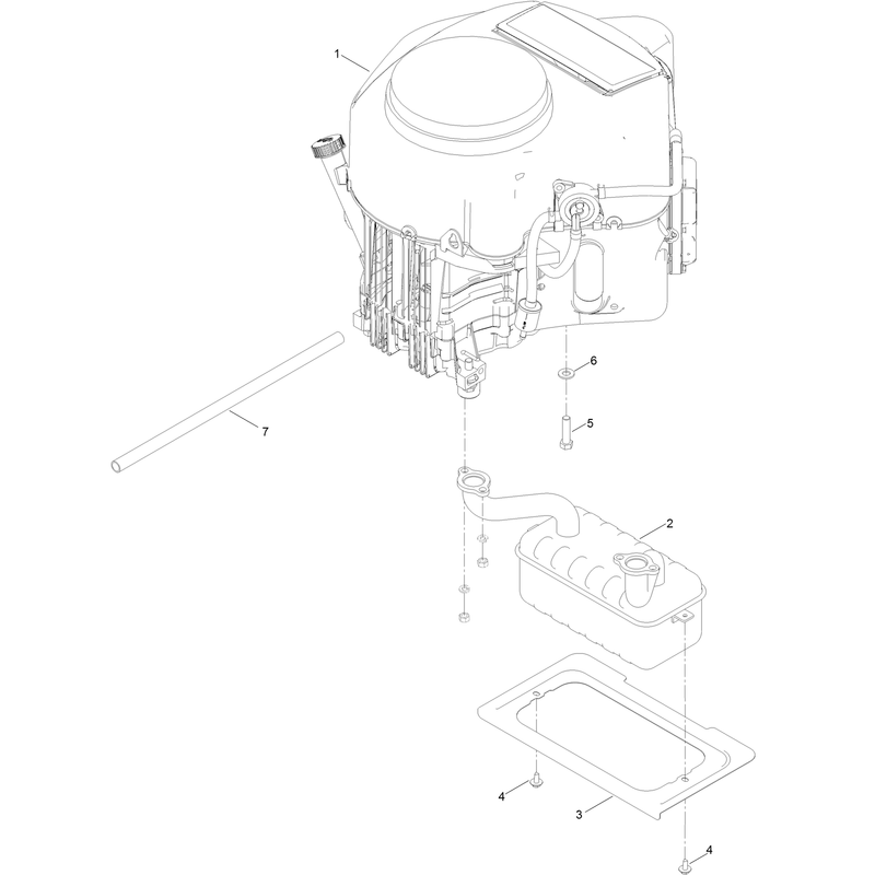 Engine and Muffler Assembly