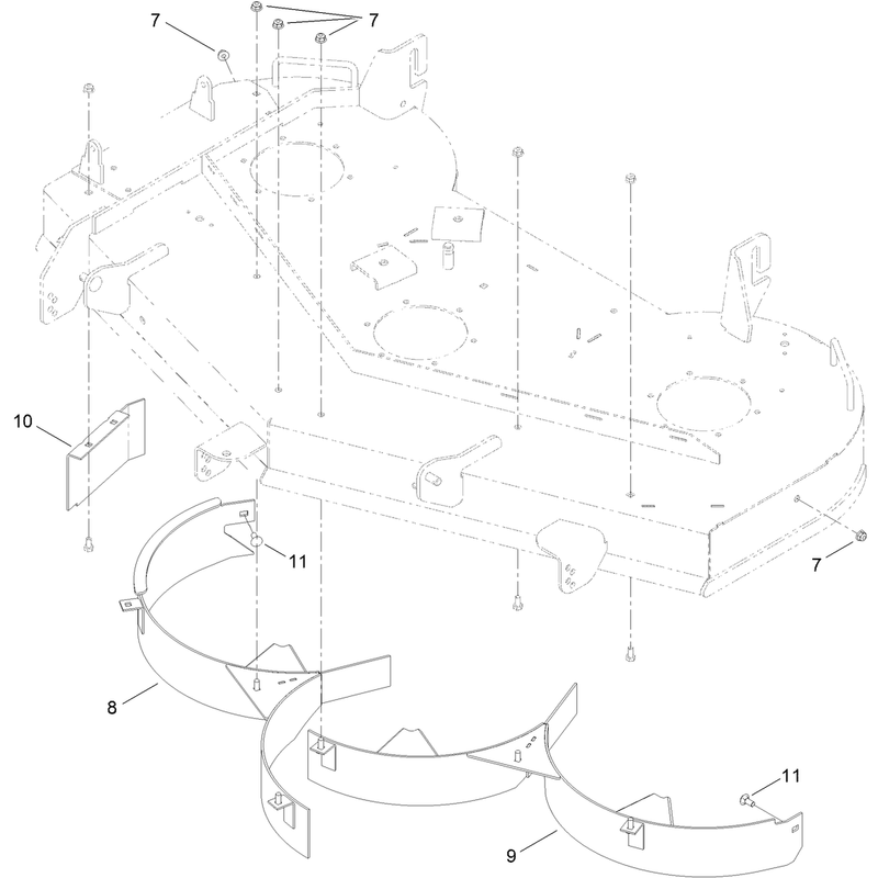 54 Inch Deck Baffle and Guard Assembly