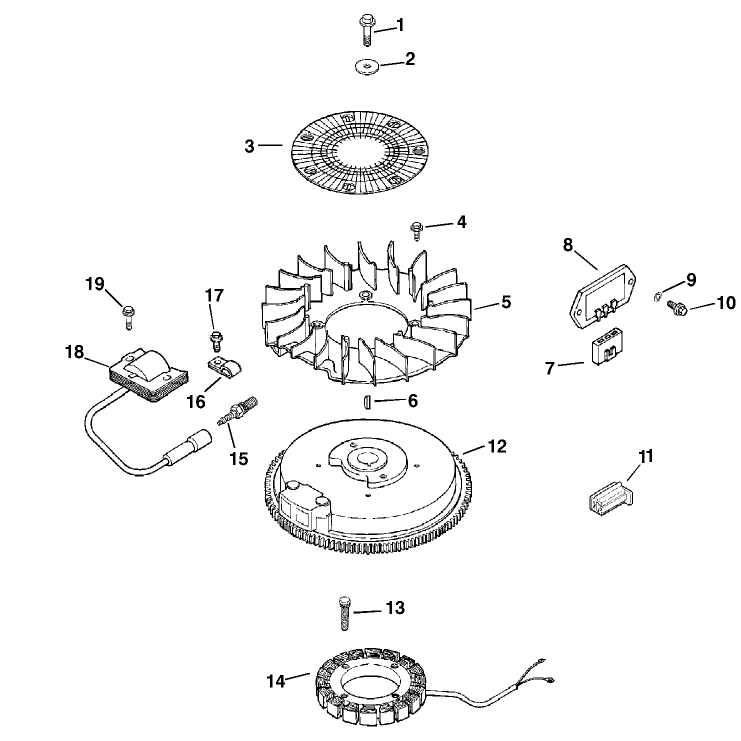 Ignition and Electrical Assembly Kohler Model Cv15t-41604