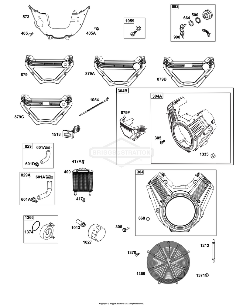 Blower Housing, Carburetor Covers, Oil Cooler