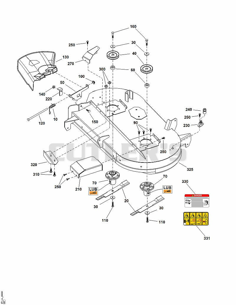42" Mower Deck - Housing, Arbor & Blade
