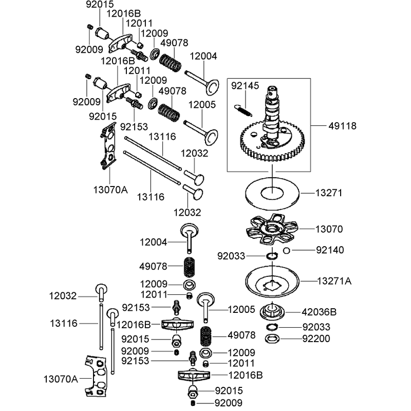 Valve and Camshaft Assembly Kawasaki FH680V-DS22
