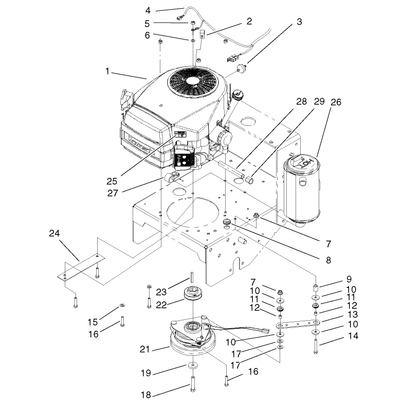 Engine and Clutch Assembly