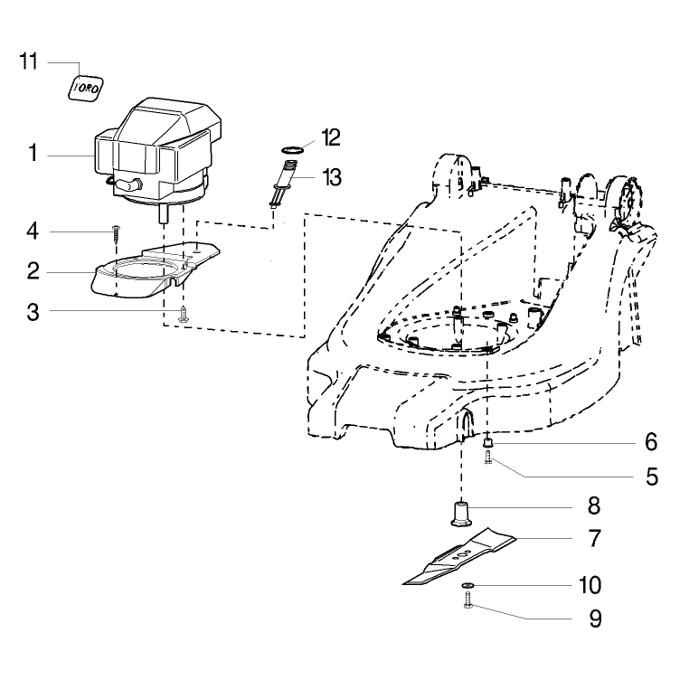 Motor and Blade Assembly Model No 21020-21022