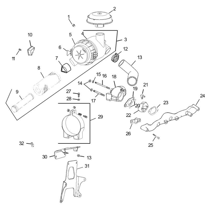 Air IntakeFiltration Assembly Kohler CV20S PRO 65593