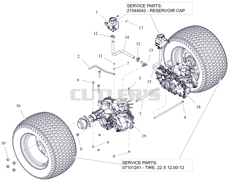 Rear Tires And Transaxles - 60"