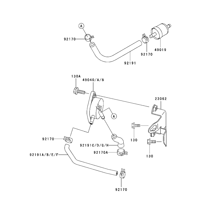Fuel TankFuel Valve Assembly Kawasaki FH680V-CS10
