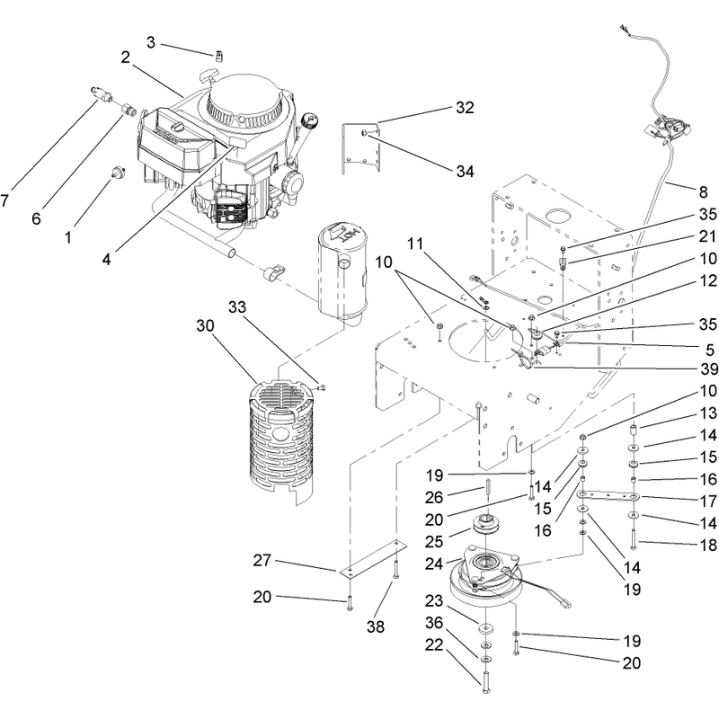 Engine and Clutch Assembly