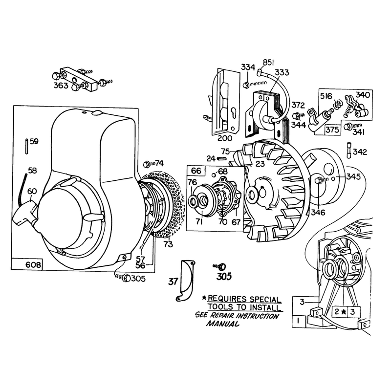 Engine Briggs & Stratton Model 111202-0131-01 4 H.p. Tiller Model 58336