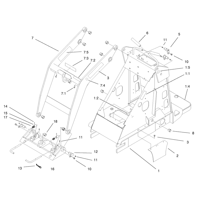 Frame and Loader Arm Assembly