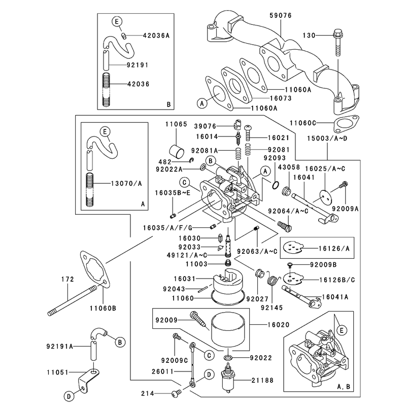 Carburetor Assembly Kawasaki FH500V-ES10