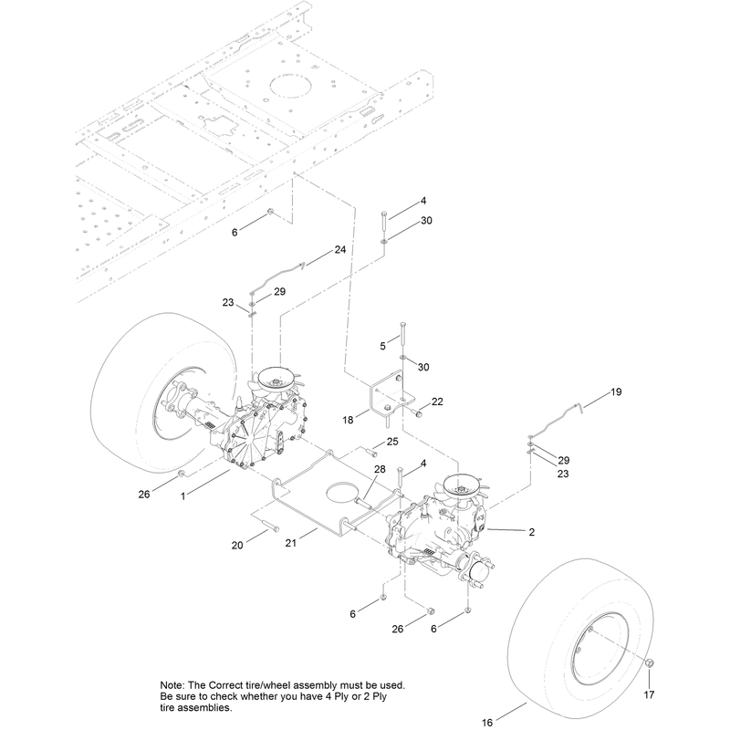 Hydro Transaxle Drive and Rear Wheel Assembly