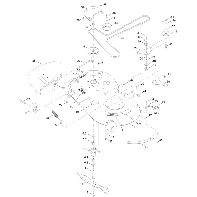 42 Inch Deck and Decal Assembly