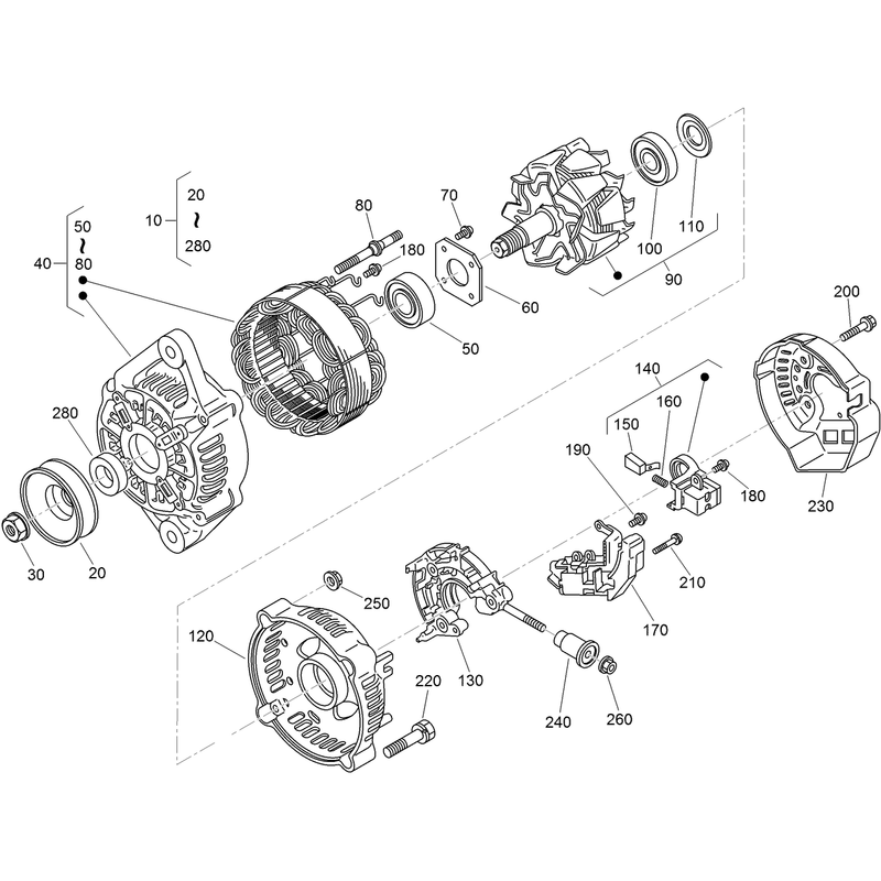 Alternator Components Assembly