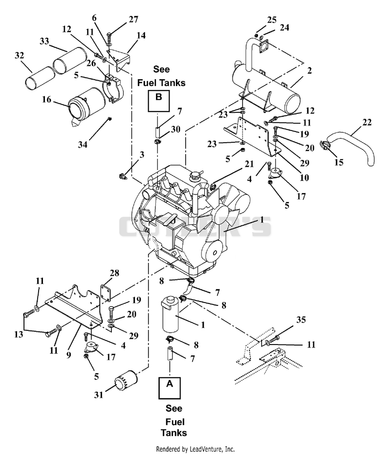 Engine, Muffler & Air Filter